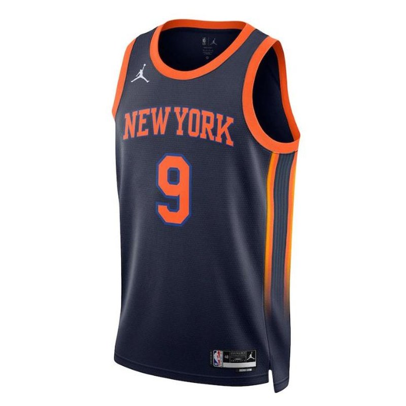 RJ Barrett New York Knicks  2023 NBA Jersey - Statement Edition - Navy