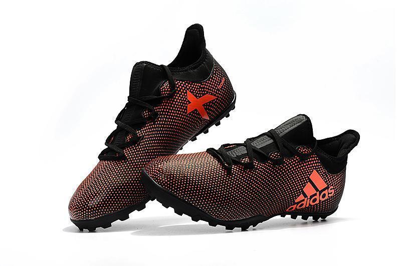 New Adidas X series TF Thunderstorm Grass Spikes Soccer Cleats Shoes Orange Black