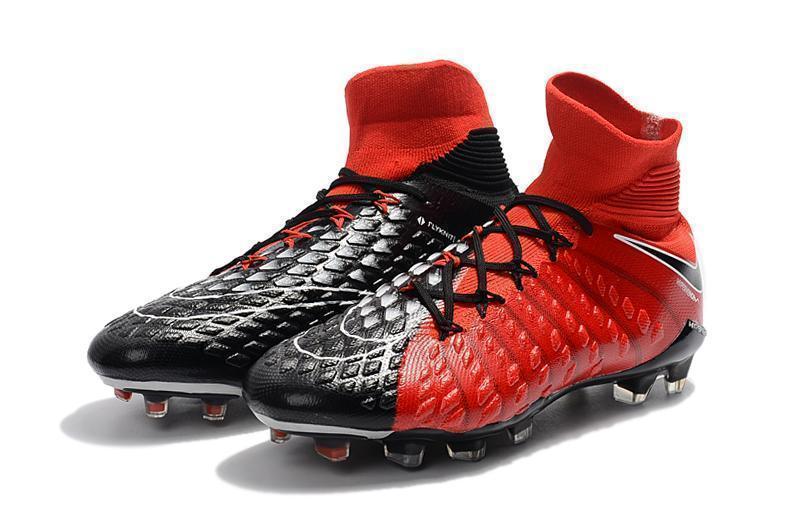 Nike Hypervenom Phantom III DF FG Soccer Cleats Fire Red Black