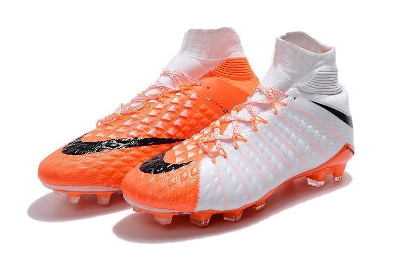 Nike Hypervenom Phantom III DF FG Soccer Cleats White Orange Black