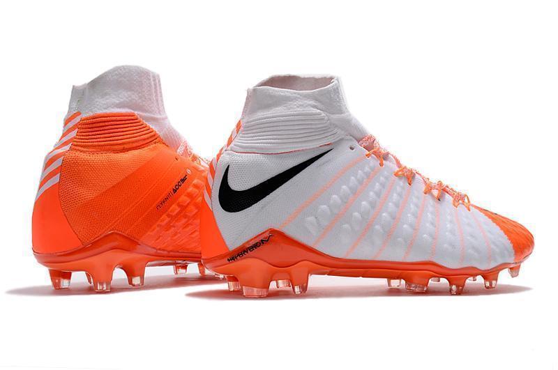 Nike Hypervenom Phantom III DF FG Soccer Cleats White Orange Black