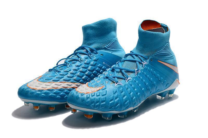 Nike Hypervenom Phantom III DF FG Soccer Cleats Total Blue White