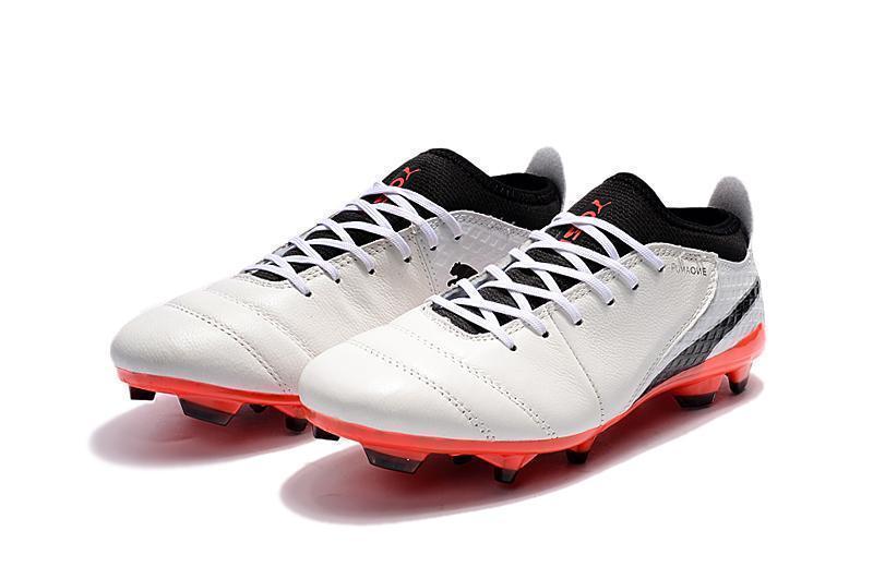 PUMA ONE 17.1 FG Soccer Cleats White Black Red