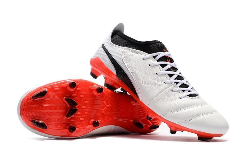 PUMA ONE 17.1 FG Soccer Cleats White Black Red