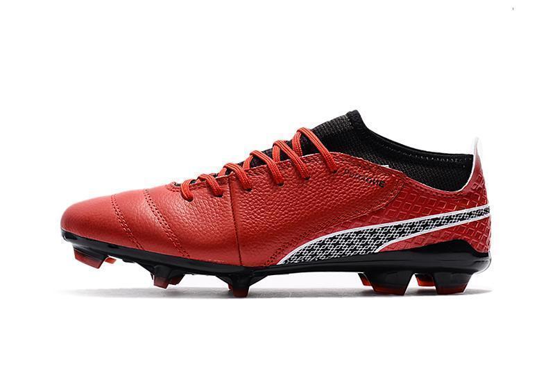 PUMA ONE 17.1 FG Soccer Cleats Total Red Black Silver