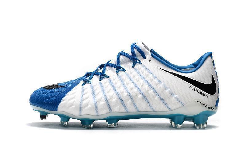 Nike Hypervenom Phantom III FG Soccer Cleats White Blue Black